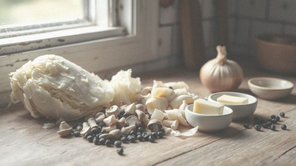 Co zawiera farsz pieroga z kapustą i grzybami?